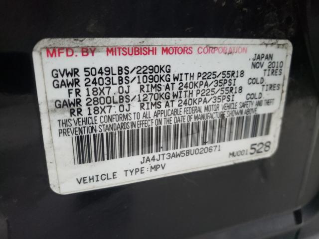 Photo 9 VIN: JA4JT3AW5BU020671 - MITSUBISHI OUTLANDER 