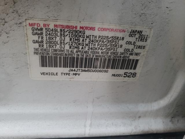 Photo 9 VIN: JA4JT3AW5CU006092 - MITSUBISHI OUTLANDER 