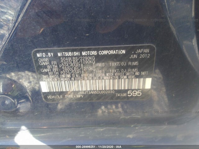 Photo 8 VIN: JA4JT3AW5DU002030 - MITSUBISHI OUTLANDER 