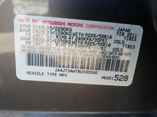 Photo 9 VIN: JA4JT3AW7BU030540 - MITSUBISHI OUTLANDER 