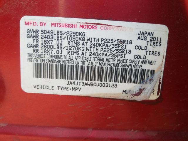 Photo 9 VIN: JA4JT3AW8CU003123 - MITSUBISHI OUTLANDER 