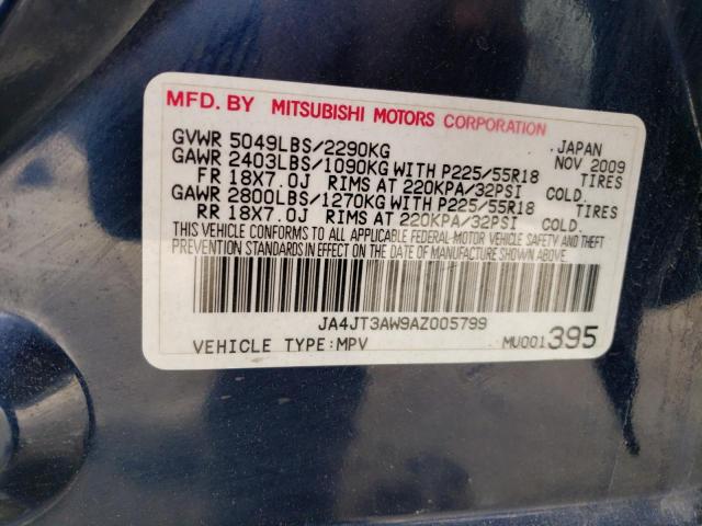 Photo 9 VIN: JA4JT3AW9AZ005799 - MITSUBISHI OUTLANDER 