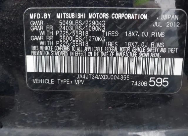 Photo 8 VIN: JA4JT3AWXDU004355 - MITSUBISHI OUTLANDER 