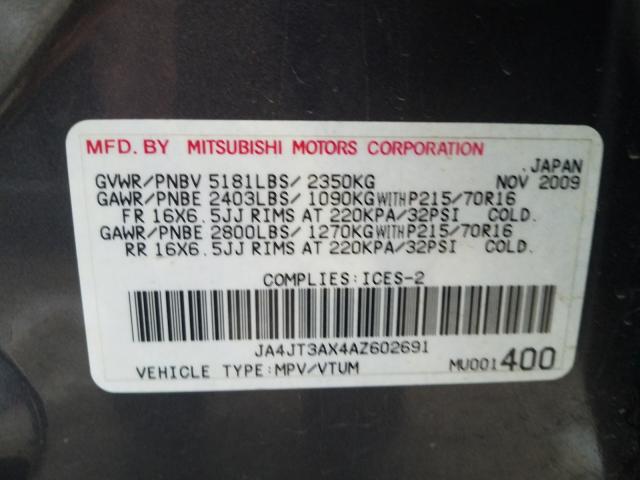 Photo 9 VIN: JA4JT3AX4AZ602691 - MITSUBISHI OUTLANDER 