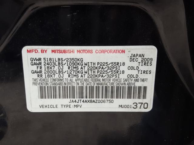 Photo 9 VIN: JA4JT4AX8AZ006750 - MITSUBISHI OUTLANDER 