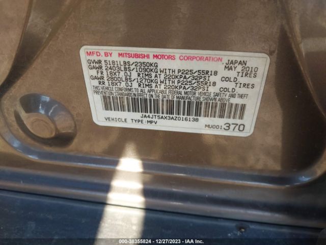 Photo 8 VIN: JA4JT5AX3AZ016138 - MITSUBISHI OUTLANDER 