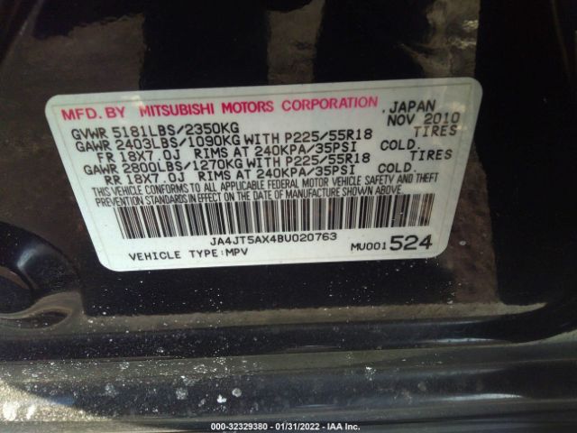 Photo 8 VIN: JA4JT5AX4BU020763 - MITSUBISHI OUTLANDER 