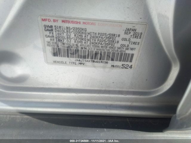 Photo 8 VIN: JA4JT5AX7BU013256 - MITSUBISHI OUTLANDER 