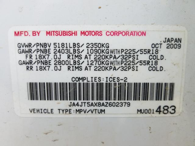 Photo 5 VIN: JA4JT5AX8AZ602379 - MITSUBISHI OUTLANDER 