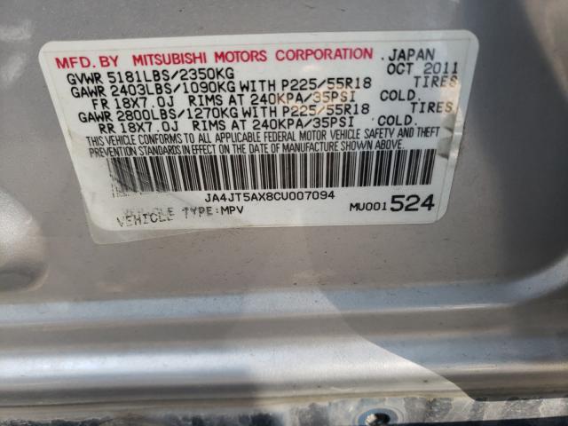 Photo 9 VIN: JA4JT5AX8CU007094 - MITSUBISHI OUTLANDER 