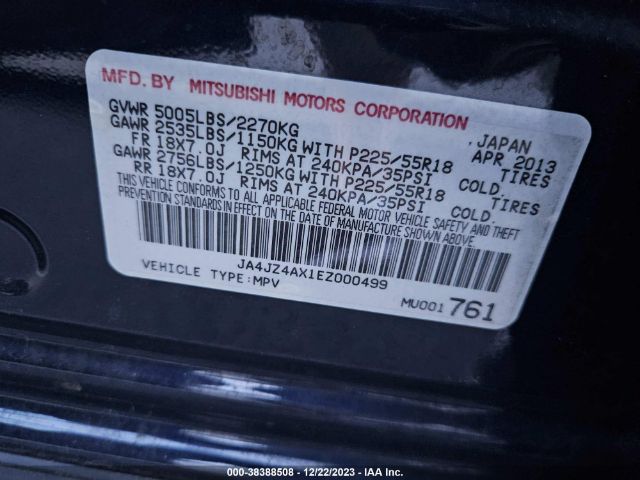 Photo 8 VIN: JA4JZ4AX1EZ000499 - MITSUBISHI OUTLANDER 