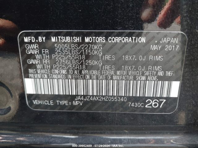 Photo 8 VIN: JA4JZ4AX2HZ055340 - MITSUBISHI OUTLANDER 