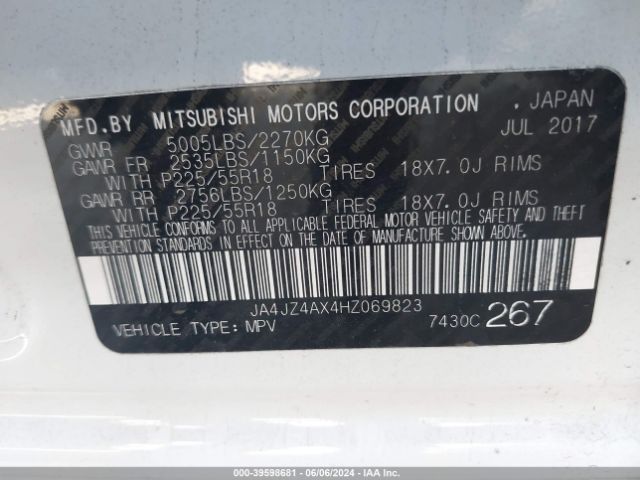 Photo 8 VIN: JA4JZ4AX4HZ069823 - MITSUBISHI OUTLANDER 