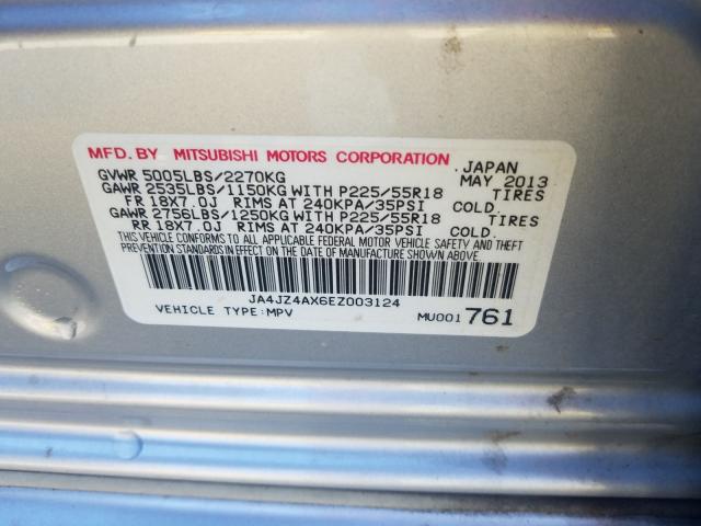 Photo 9 VIN: JA4JZ4AX6EZ003124 - MITSUBISHI OUTLANDER 