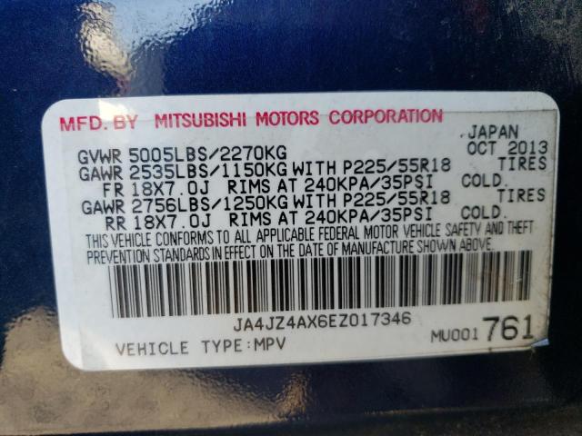 Photo 12 VIN: JA4JZ4AX6EZ017346 - MITSUBISHI OUTLANDER 