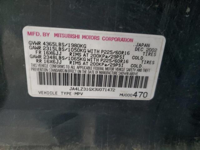 Photo 12 VIN: JA4LZ31GX3U071472 - MITSUBISHI OUTLANDER 