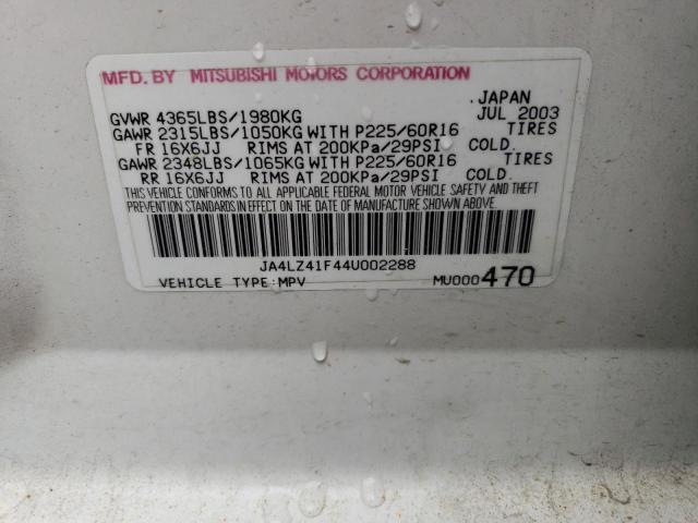 Photo 11 VIN: JA4LZ41F44U002288 - MITSUBISHI OUTLANDER 