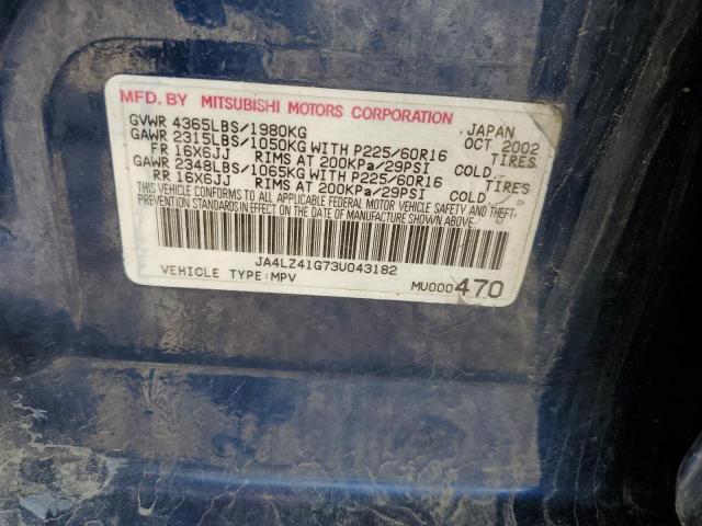 Photo 11 VIN: JA4LZ41G73U043182 - MITSUBISHI OUTLANDER 