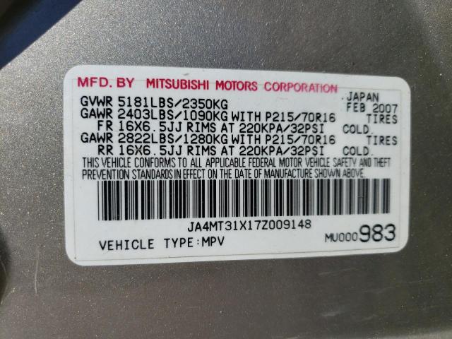 Photo 12 VIN: JA4MT31X17Z009148 - MITSUBISHI OUTLANDER 