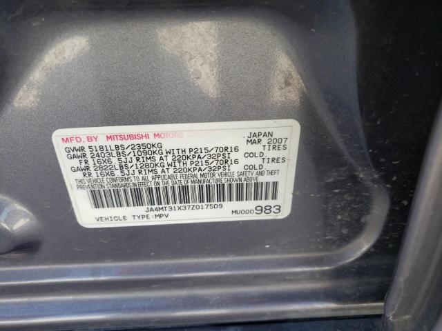 Photo 9 VIN: JA4MT31X37Z017509 - MITSUBISHI OUTLANDER 