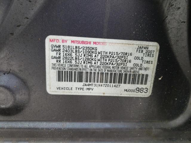 Photo 12 VIN: JA4MT31X47Z011427 - MITSUBISHI OUTLANDER 