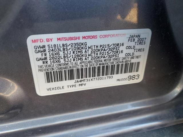 Photo 13 VIN: JA4MT31X77Z011793 - MITSUBISHI OUTLANDER 