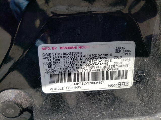 Photo 11 VIN: JA4MT31X97U004874 - MITSUBISHI OUTLANDER 