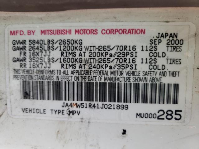 Photo 9 VIN: JA4MW51R41J021899 - MITSUBISHI MONTERO LI 