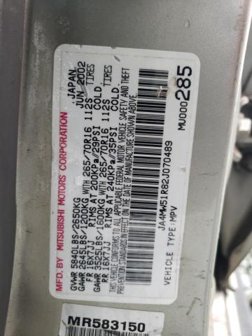 Photo 12 VIN: JA4MW51R82J070489 - MITSUBISHI MONTERO 