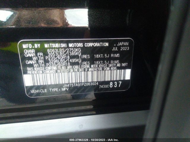 Photo 8 VIN: JA4T5TA91PZ063024 - MITSUBISHI OUTLANDER PHEV 