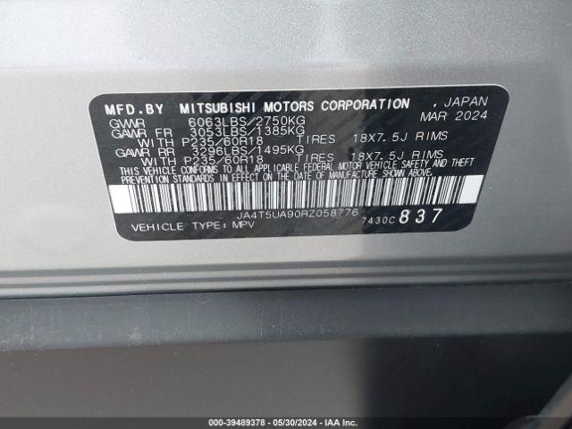 Photo 8 VIN: JA4T5UA90RZ058776 - MITSUBISHI OUTLANDER 