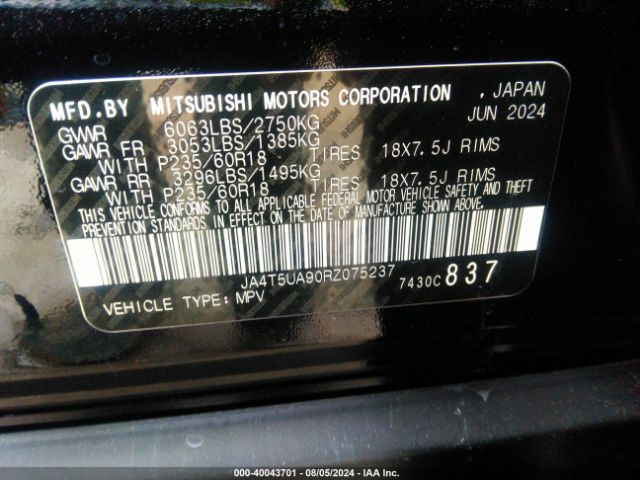 Photo 8 VIN: JA4T5UA90RZ075237 - MITSUBISHI OUTLANDER 