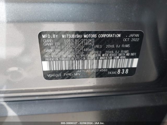 Photo 8 VIN: JA4T5UA93PZ014560 - MITSUBISHI OUTLANDER PHEV 