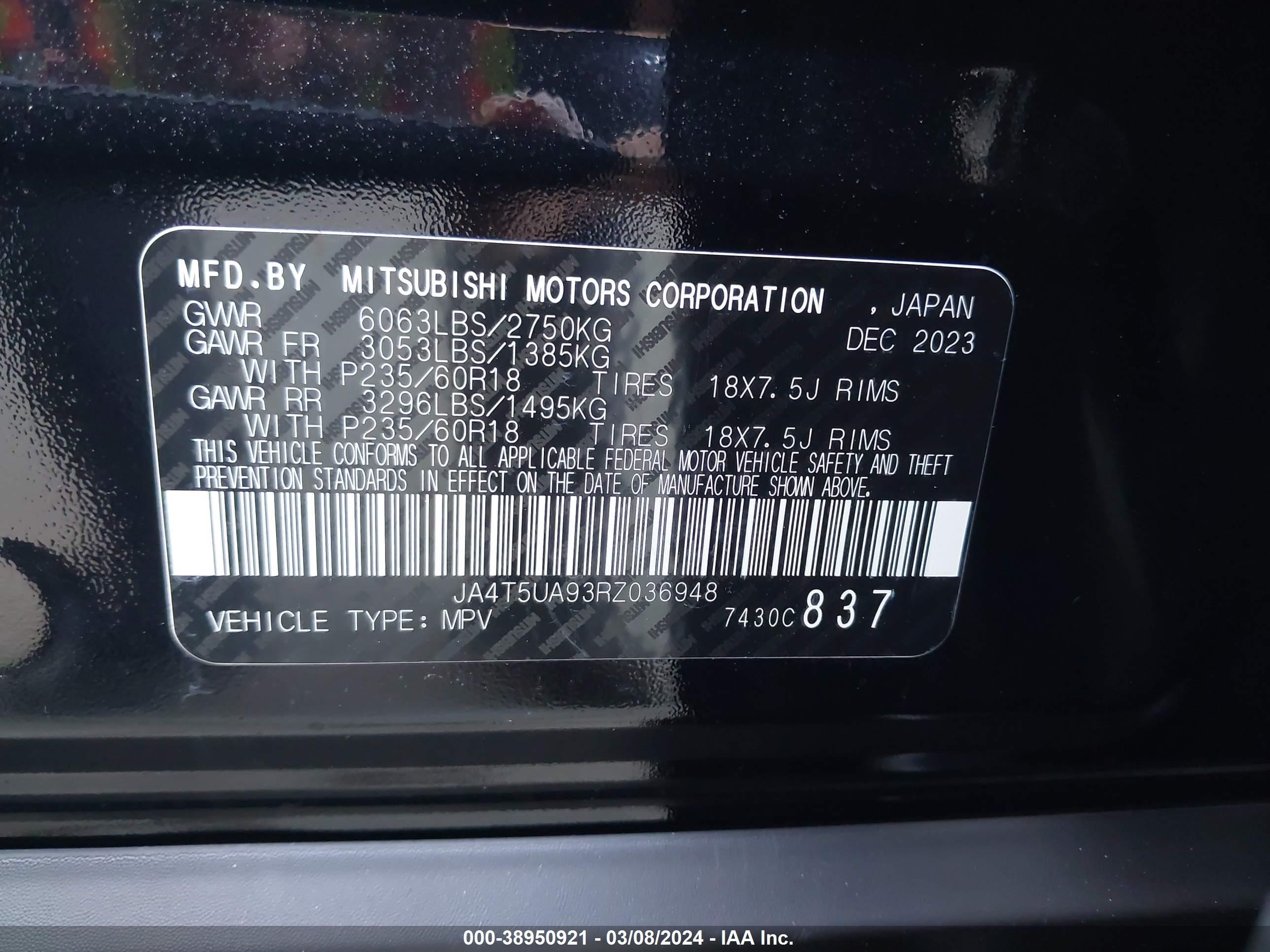 Photo 4 VIN: JA4T5UA93RZ036948 - MITSUBISHI OUTLANDER 