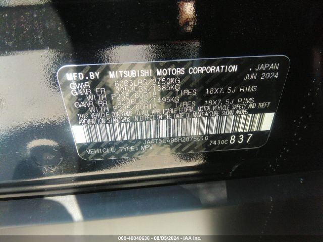 Photo 8 VIN: JA4T5UA95RZ075010 - MITSUBISHI OUTLANDER 