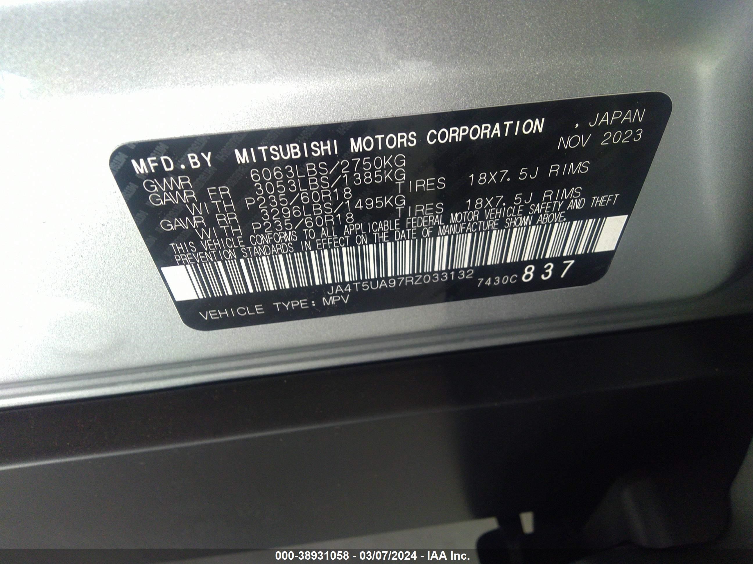 Photo 4 VIN: JA4T5UA97RZ033132 - MITSUBISHI OUTLANDER 