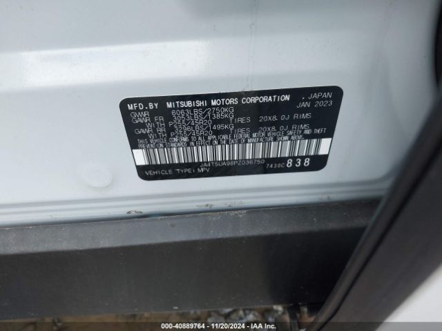 Photo 8 VIN: JA4T5UA98PZ036750 - MITSUBISHI OUTLANDER 