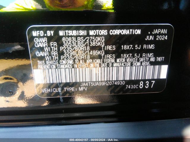 Photo 8 VIN: JA4T5UA99RZ074930 - MITSUBISHI OUTLANDER 