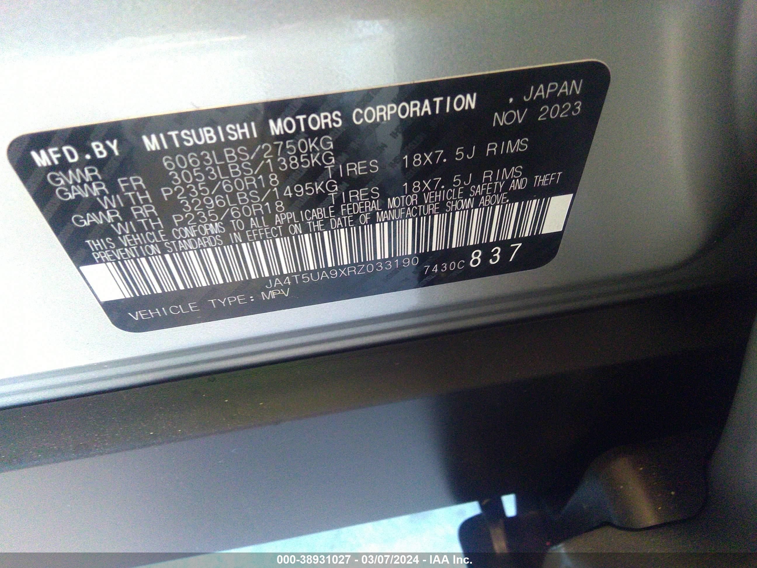 Photo 4 VIN: JA4T5UA9XRZ033190 - MITSUBISHI OUTLANDER 