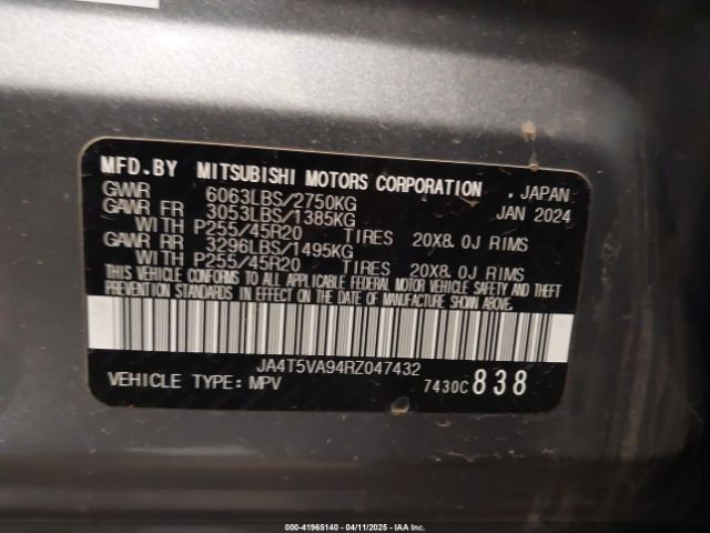 Photo 8 VIN: JA4T5VA94RZ047432 - MITSUBISHI OUTLANDER 