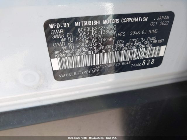 Photo 8 VIN: JA4T5VA96PZ016048 - MITSUBISHI OUTLANDER 