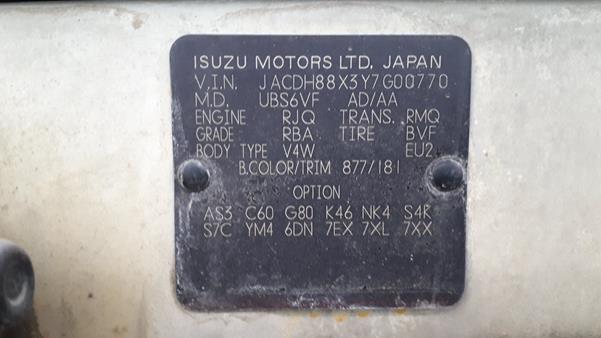 Photo 2 VIN: JACDH88X3Y7G00770 - ISUZU TROOPER 