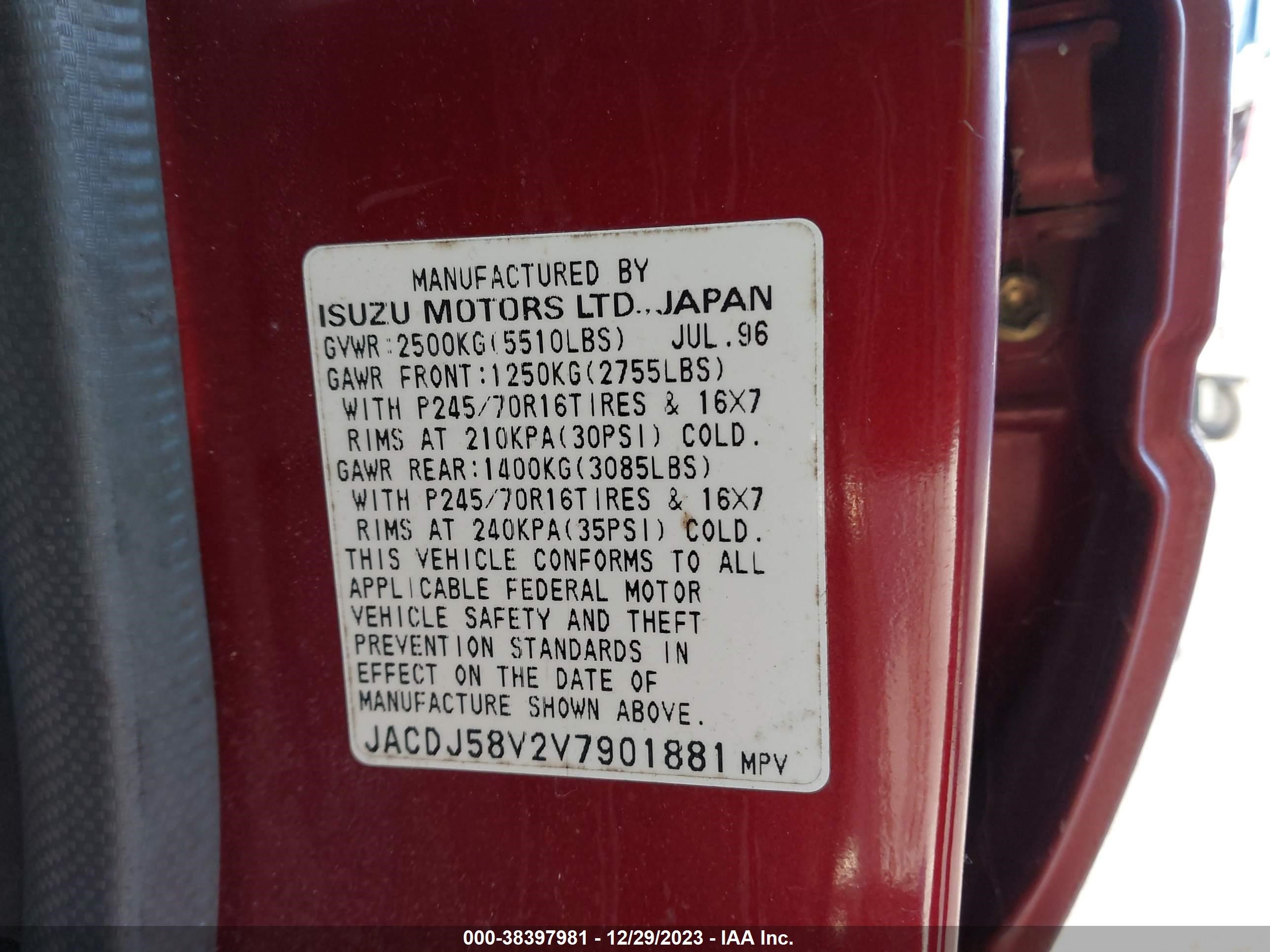 Photo 8 VIN: JACDJ58V2V7901881 - ISUZU TROOPER 