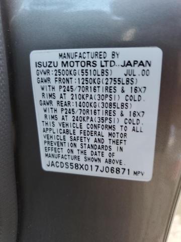 Photo 12 VIN: JACDS58X017J06871 - ISUZU TROOPER 