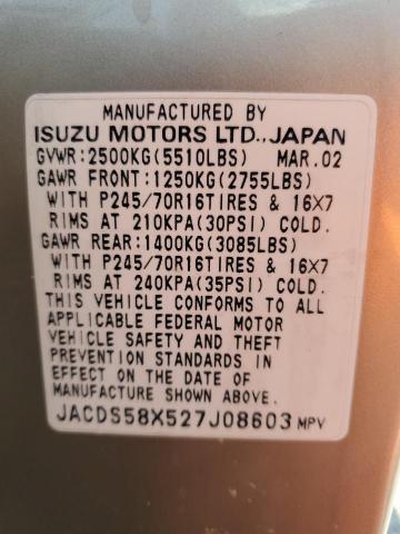 Photo 12 VIN: JACDS58X527J08603 - ISUZU TROOPER S 