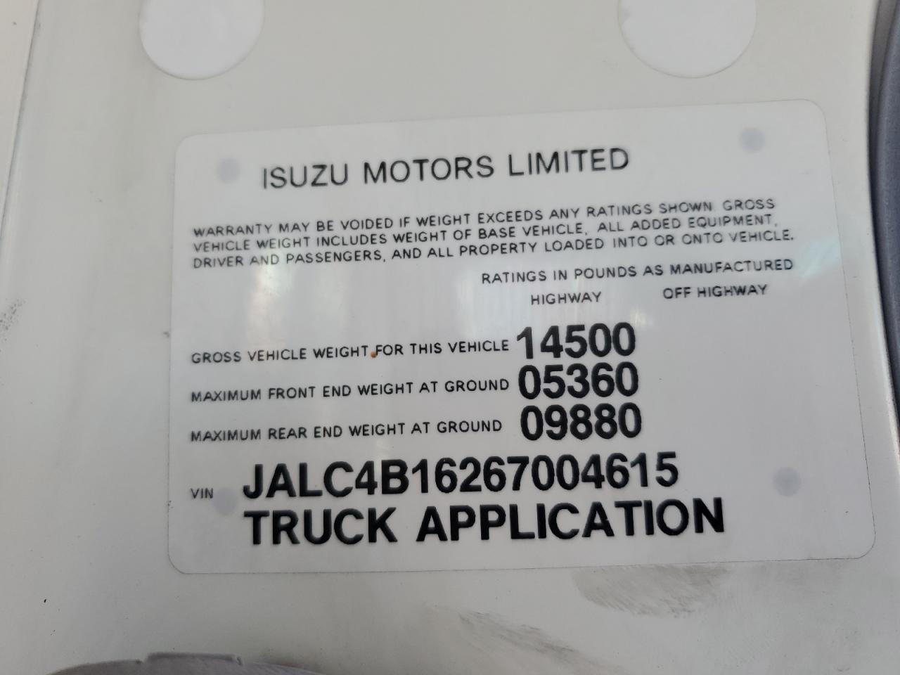 Photo 11 VIN: JALC4B16267004615 - ISUZU NPR 