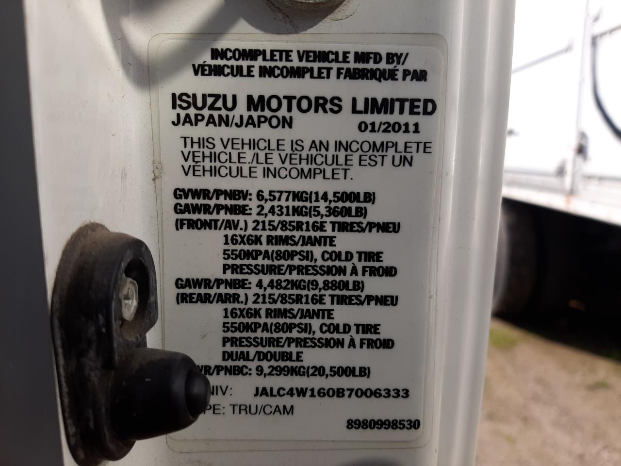 Photo 12 VIN: JALC4W160B7006333 - ISUZU NPR 