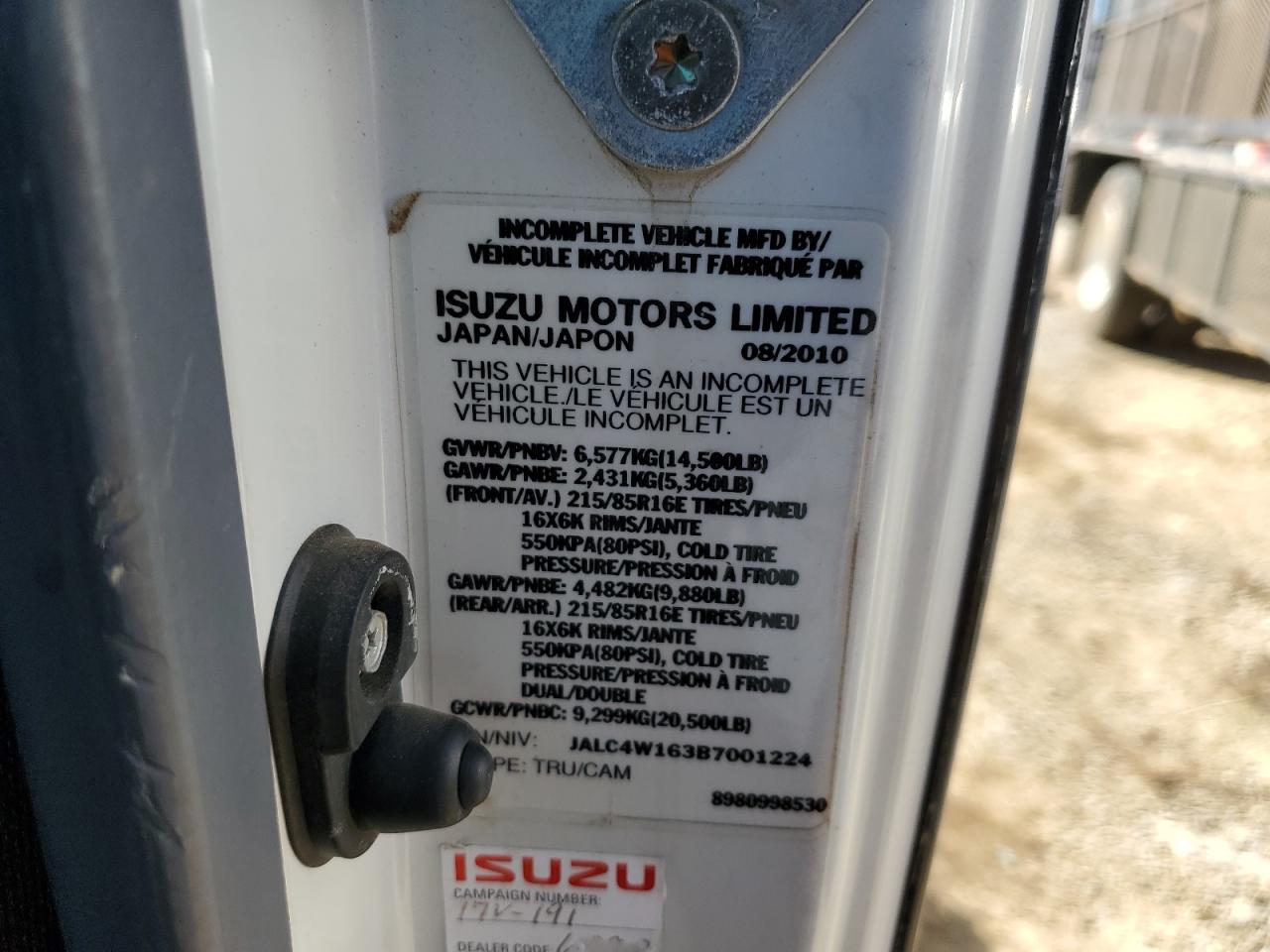 Photo 12 VIN: JALC4W163B7001224 - ISUZU NPR 