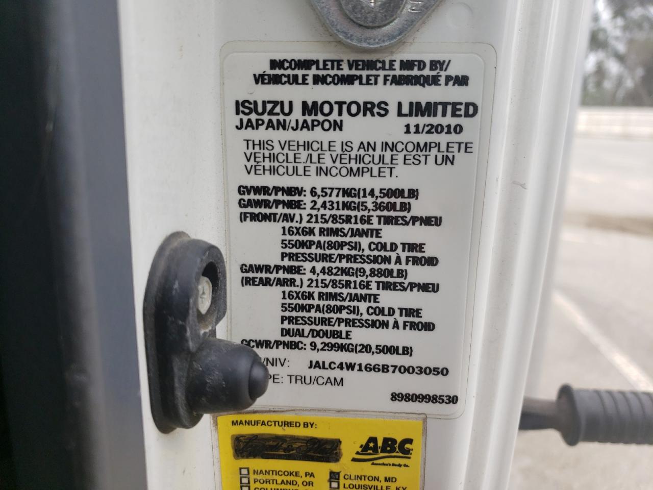 Photo 11 VIN: JALC4W166B7003050 - ISUZU NPR 