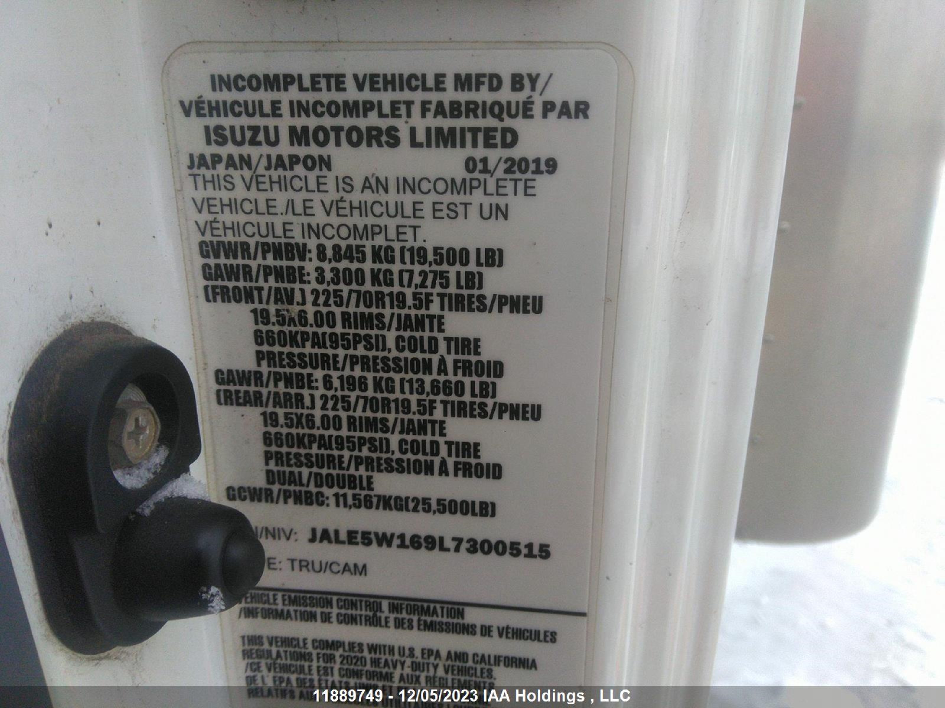 Photo 9 VIN: JALE5W169L7300515 - ISUZU NULL 